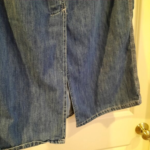 Vtg Y2K Tommy Hilfiger Skirt Womens 12 Denim Jean Midi Maxi‎ Modest Grunge Slit - Picture 6 of 14